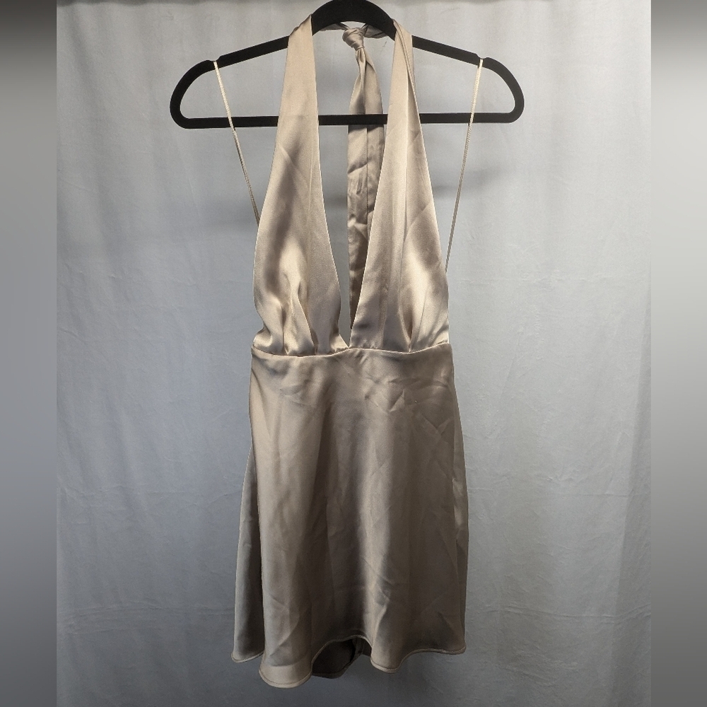 NWT Zara Champaign Sleeveless Tie Halter Top Size XS